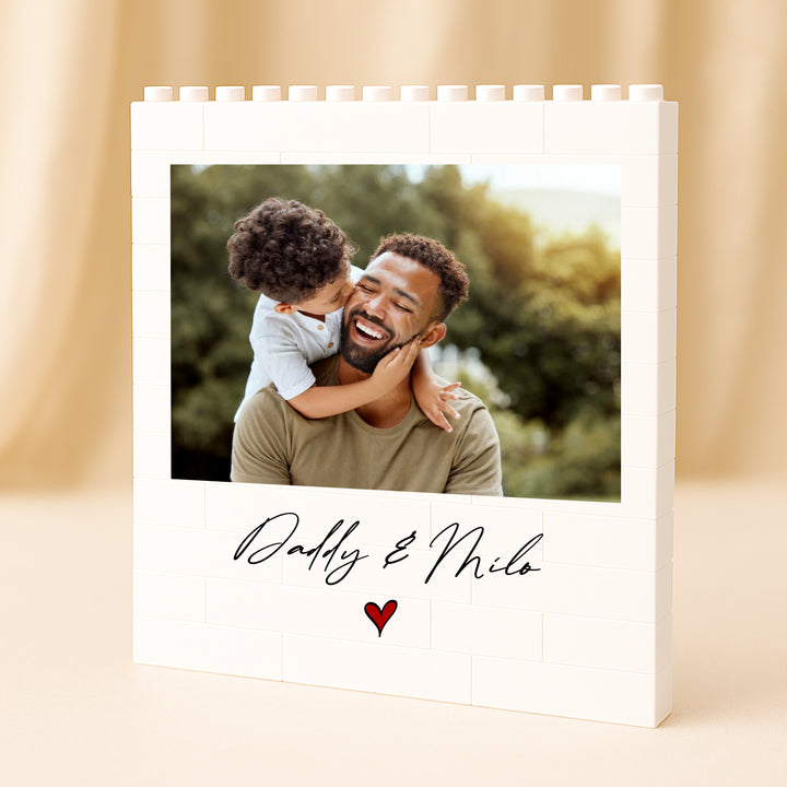 Personalised Dad &amp; Child Photo Building Block