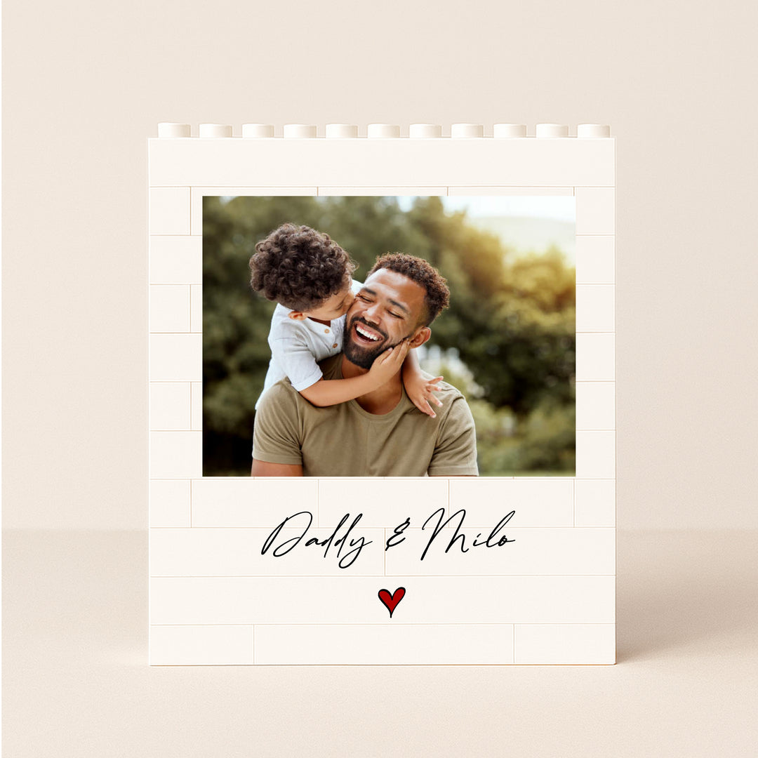 Personalised Dad &amp; Child Photo Building Block