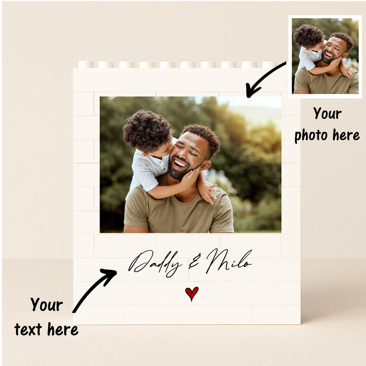 Personalised Dad &amp; Child Photo Building Block