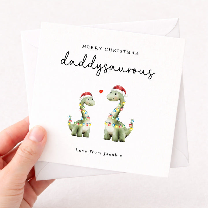 Personalised Daddysaurus Merry Christmas Card