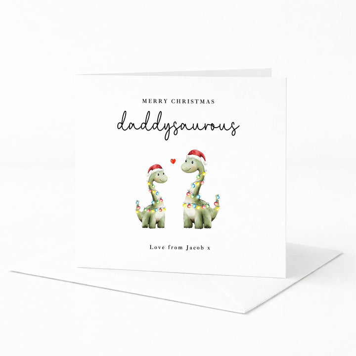 Personalised Daddysaurus Merry Christmas Card