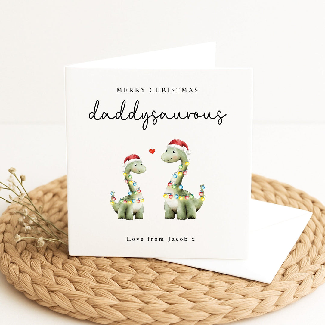 Personalised Daddysaurus Merry Christmas Card