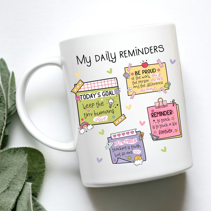 Personalised Teachers Daily Reminders Mug