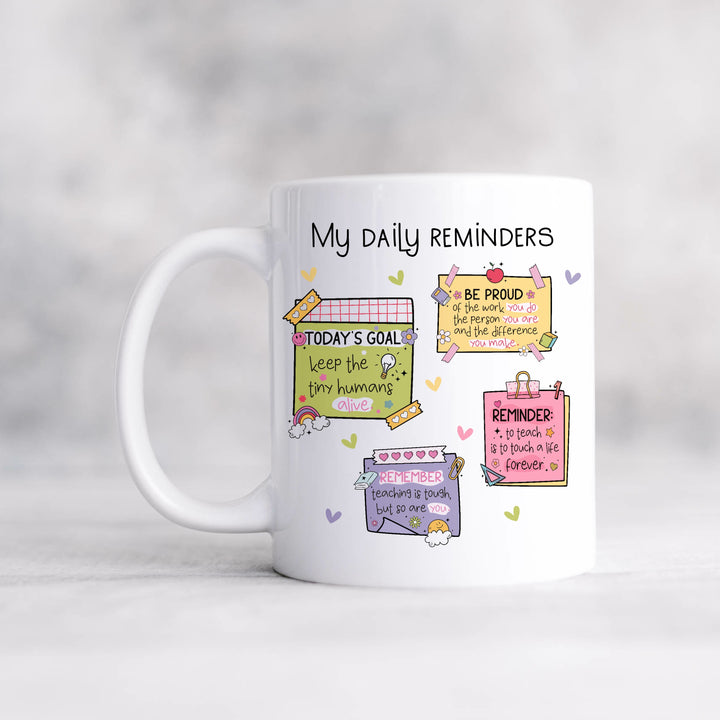 Personalised Teachers Daily Reminders Mug