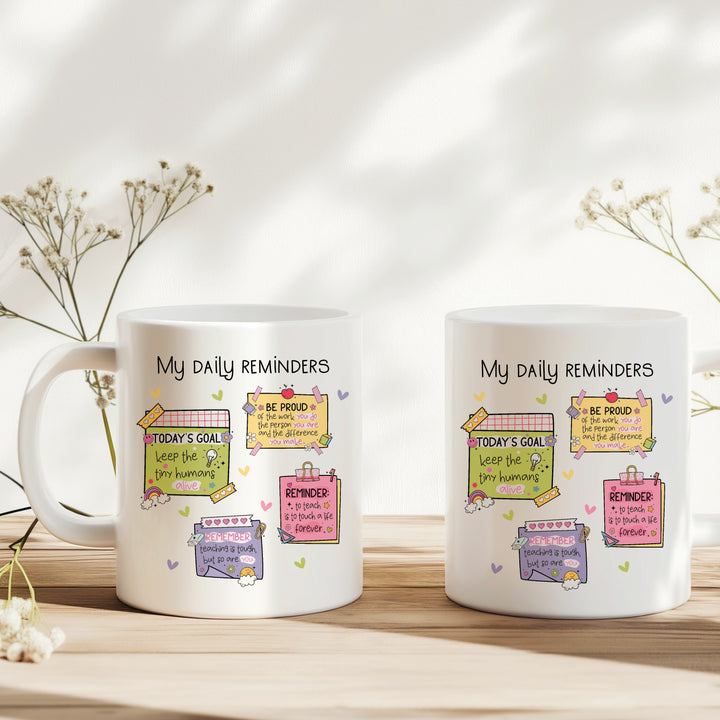 Personalised Teachers Daily Reminders Mug