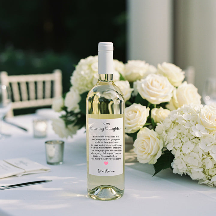 To My Daughter On Your Wedding Day Wine Bottle Sticker