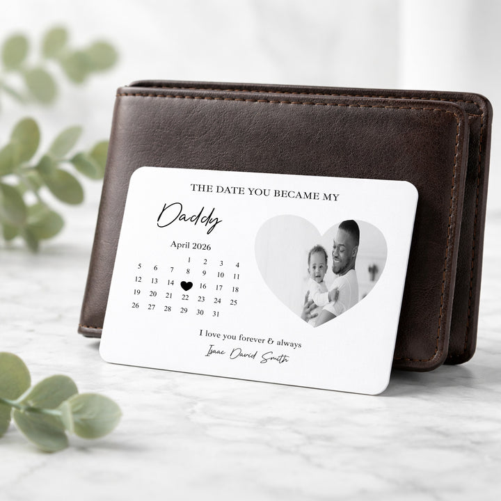 Personalised Date You Became Daddy Metal Card
