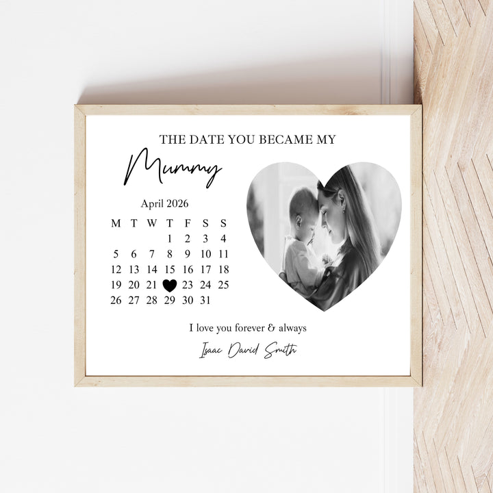 Personalised Photo The Date You Became My Mummy Poster