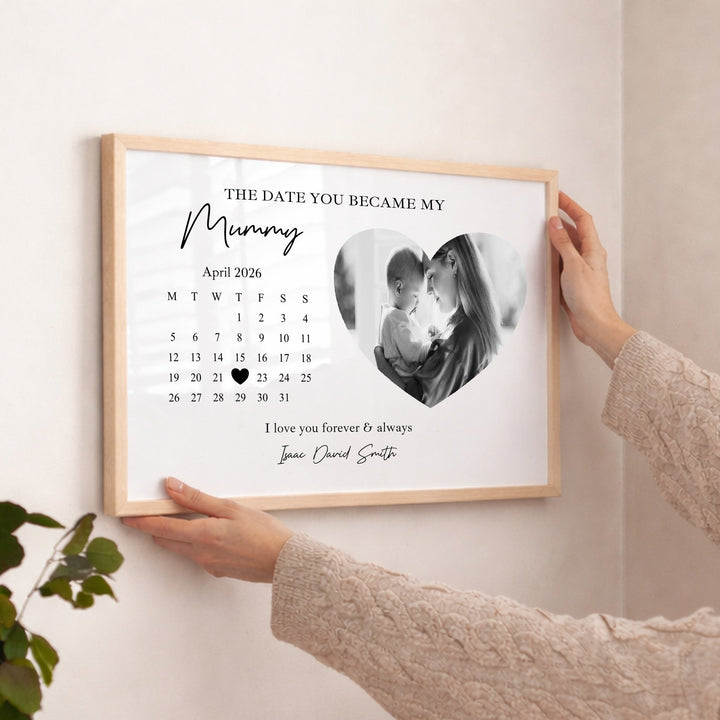 Personalised Photo The Date You Became My Mummy Poster