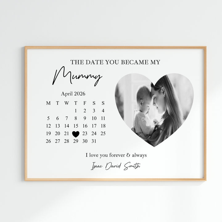 Personalised Photo The Date You Became My Mummy Poster