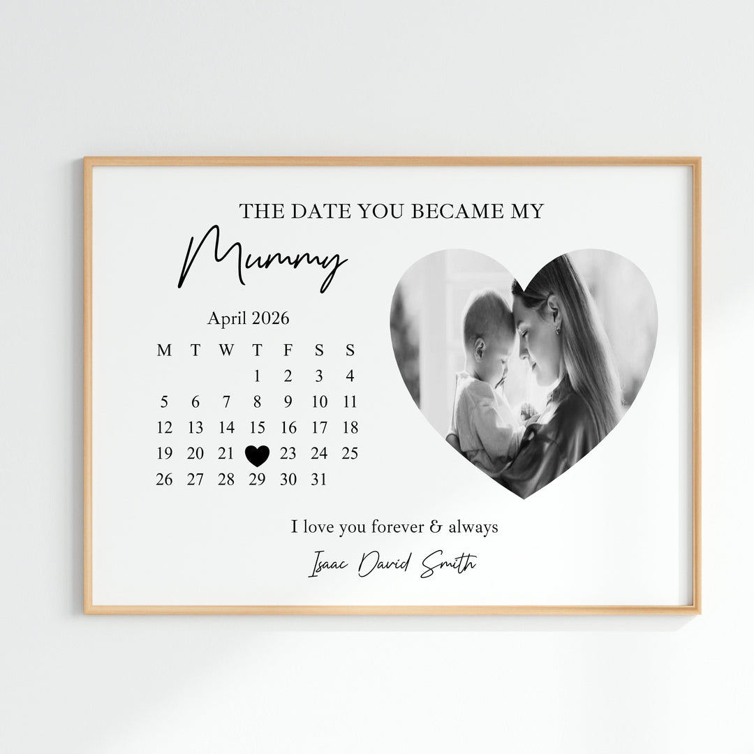 Personalised The Date You Became My Mummy Poster