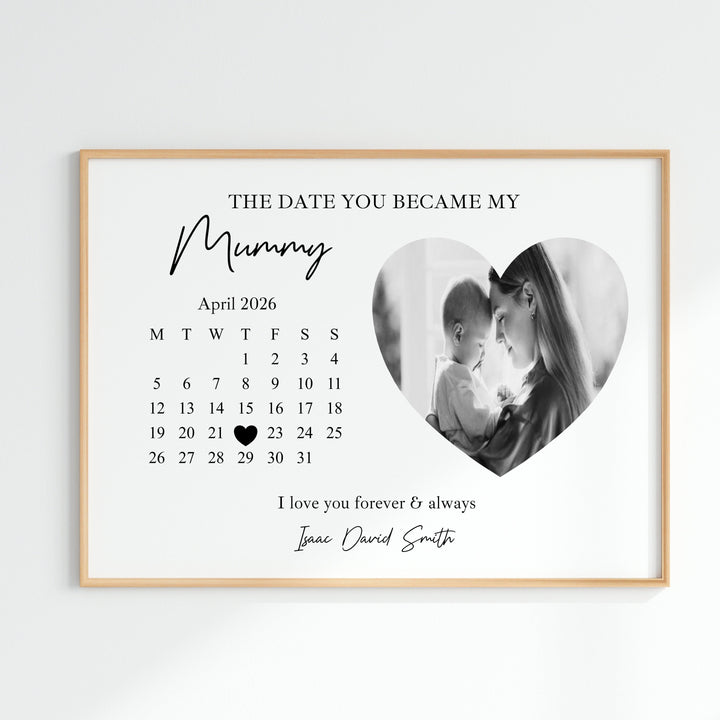 Personalised The Date You Became My Mummy Poster