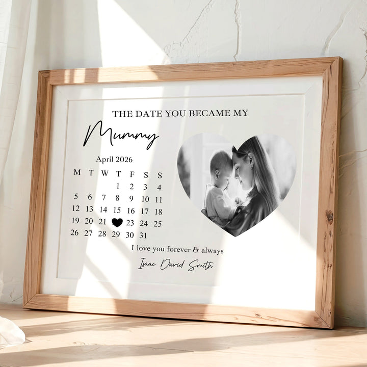 Personalised Photo The Date You Became My Mummy Poster