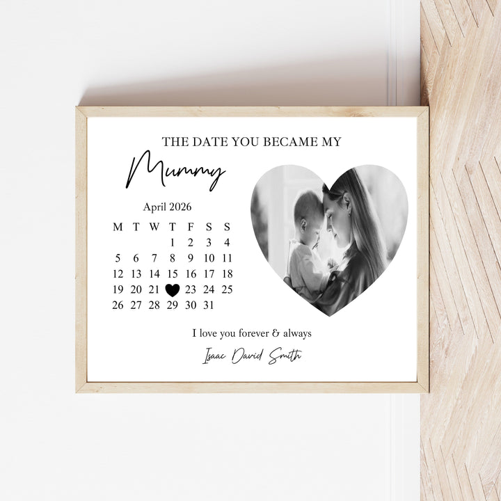 Personalised The Date You Became My Mummy Poster