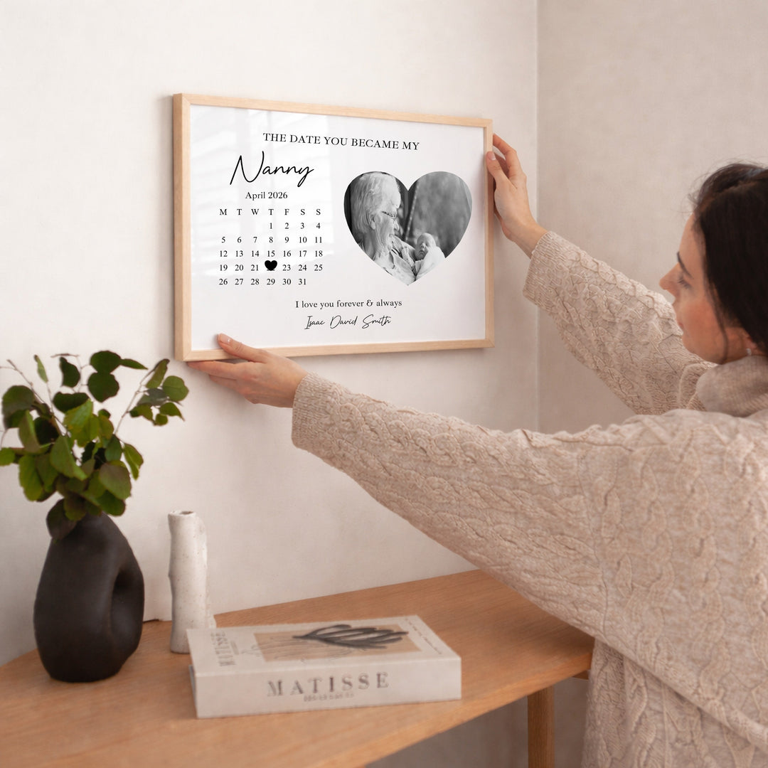 Personalised The Date You Became My Nanny Poster