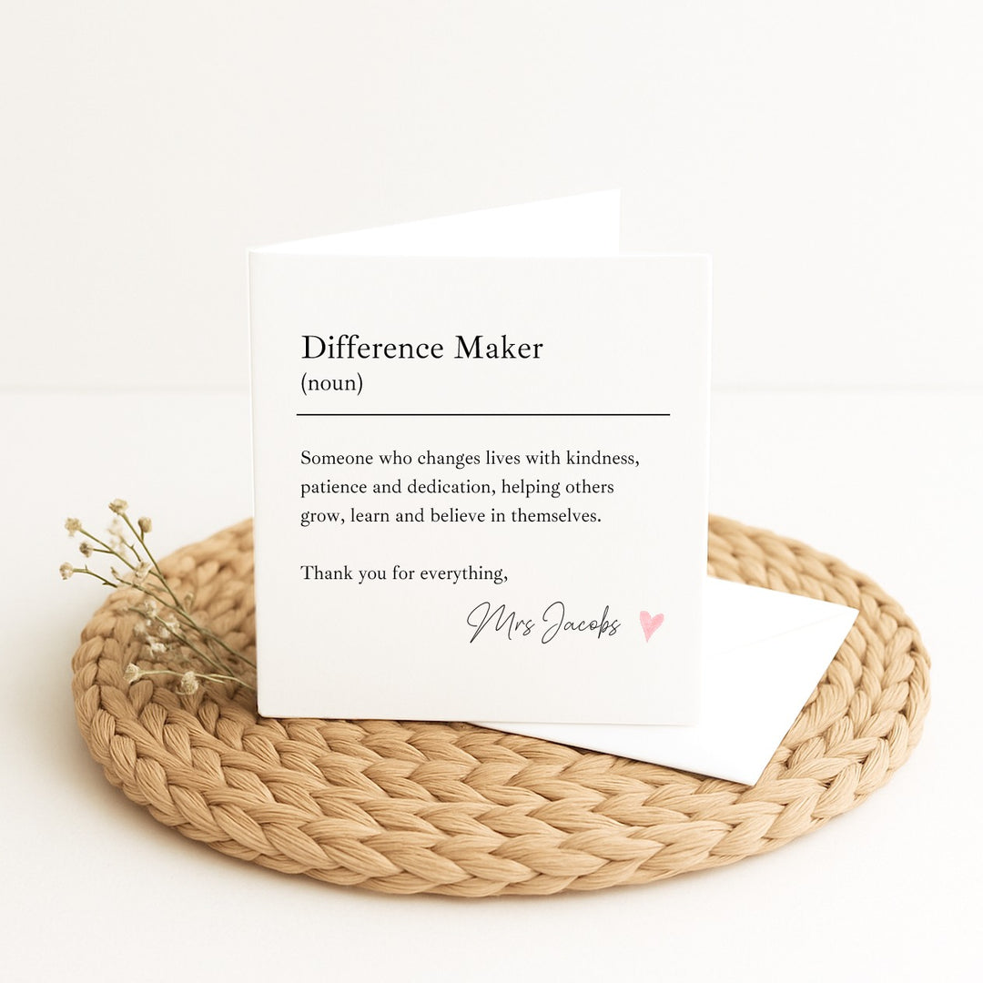 Personalised Difference Maker Teacher Card