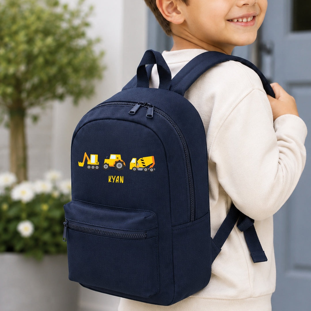 Personalised Navy Digger Toddler Backpack