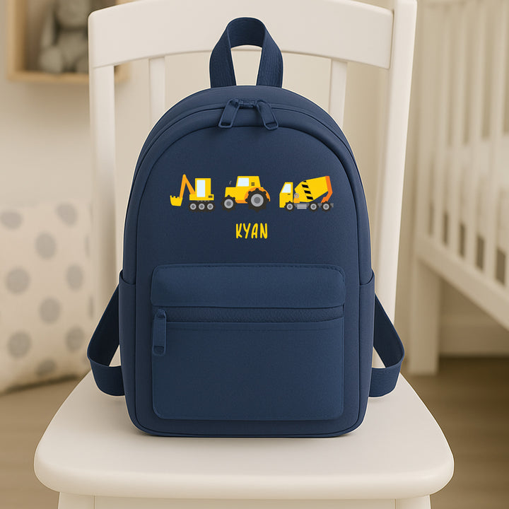 Personalised Navy Digger Toddler Backpack