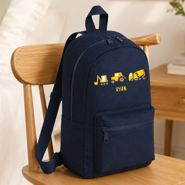 Personalised Navy Digger Toddler Backpack