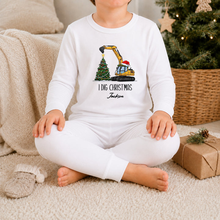 Personalised I Dig Christmas Pyjamas