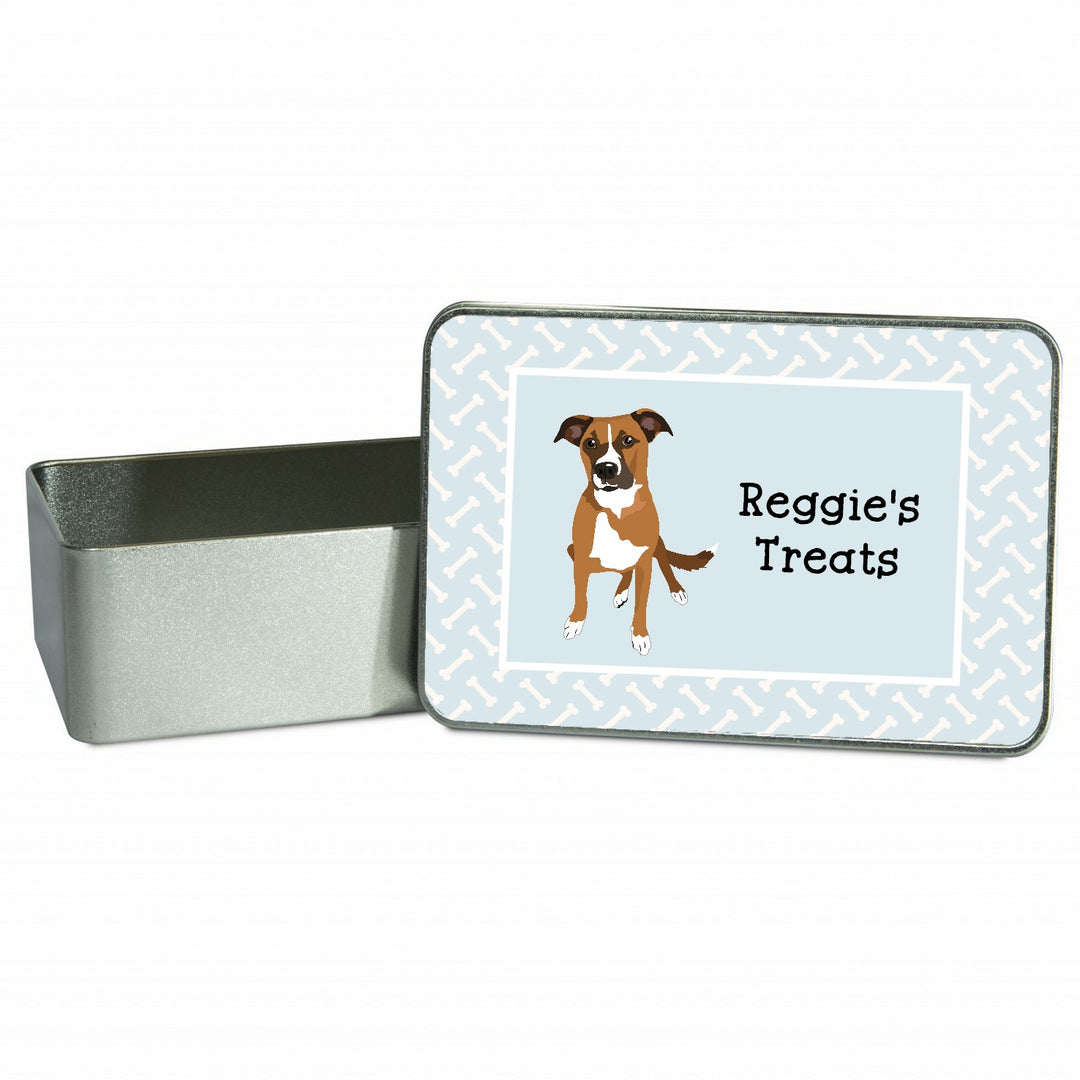 Personalised Blue Dog Treat Tin