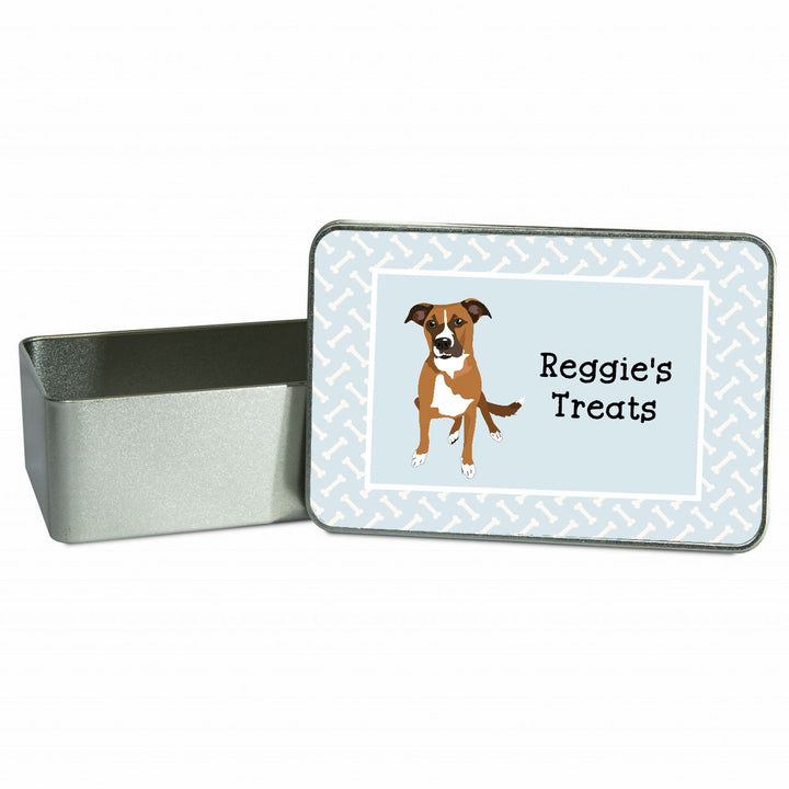 Personalised Blue Dog Treat Tin