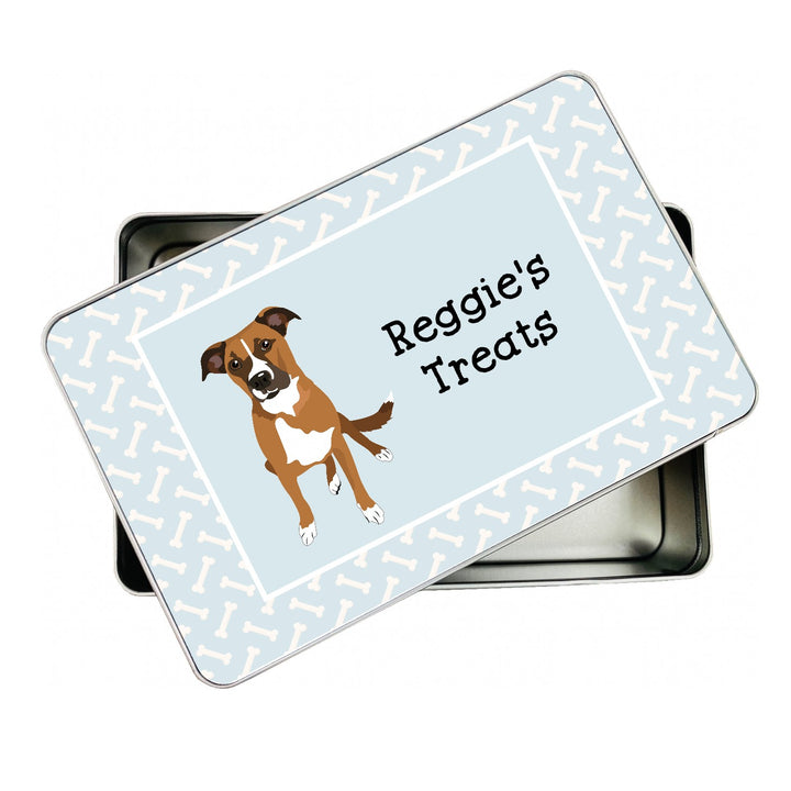 Personalised Blue Dog Treat Tin