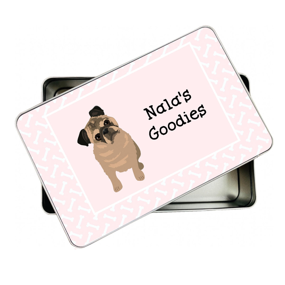 Personalised Pink Dog Treat Tin