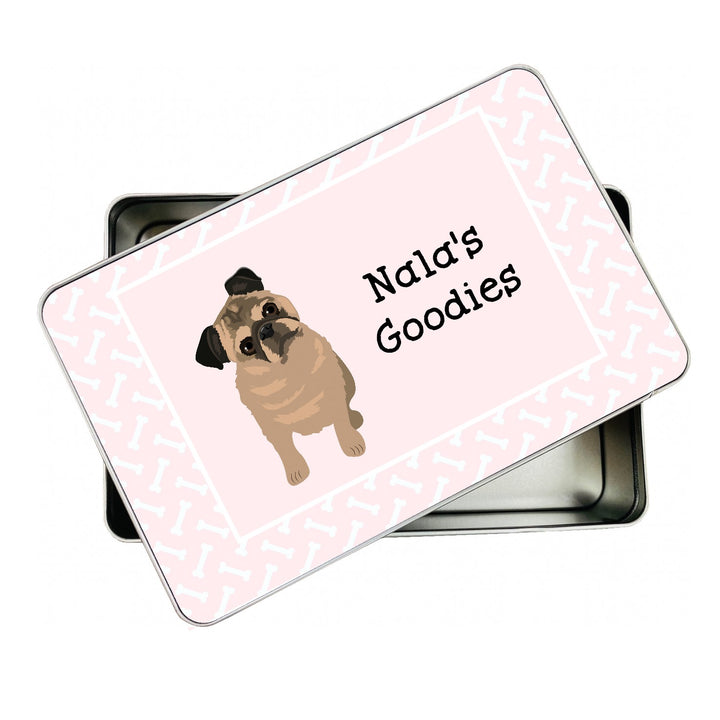 Personalised Pink Dog Treat Tin