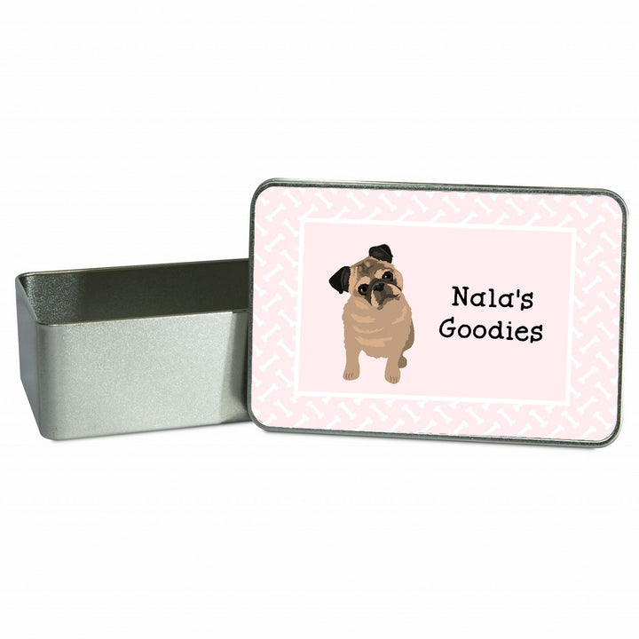 Personalised Pink Dog Treat Tin