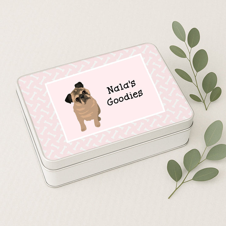 Personalised Pink Dog Treat Tin