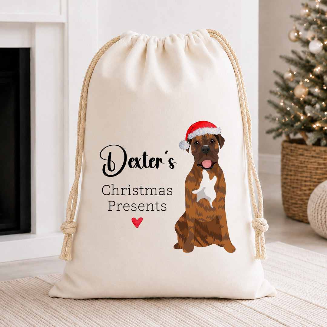 Personalised Dog Christmas Present Sack