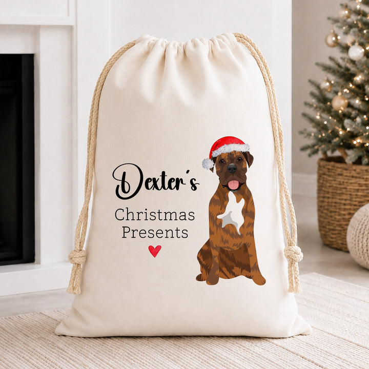 Personalised Dog Christmas Present Sack