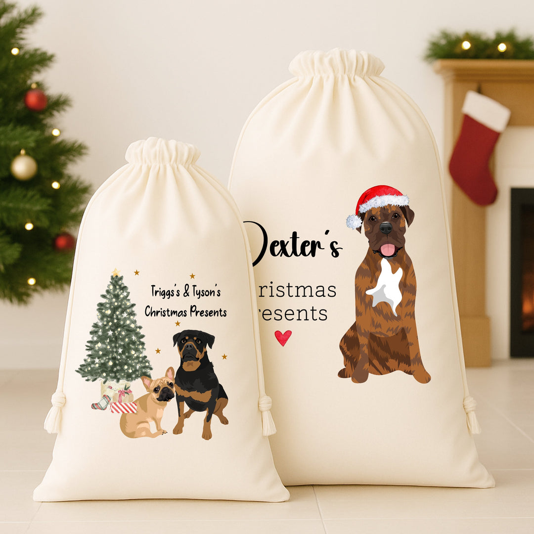 Personalised Dog Christmas Present Sack