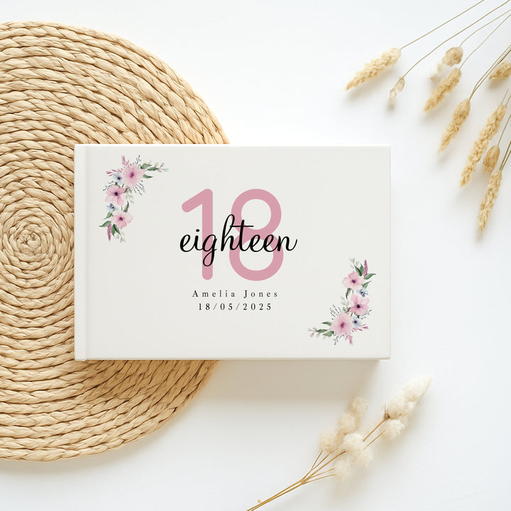 Personalised Pink 18th Birthday Guest Book