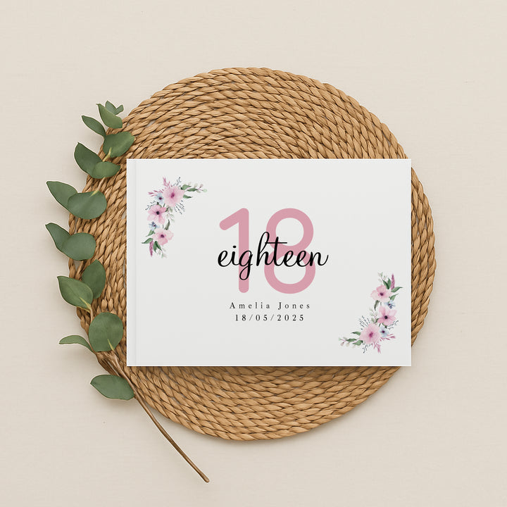 Personalised Pink 18th Birthday Guest Book