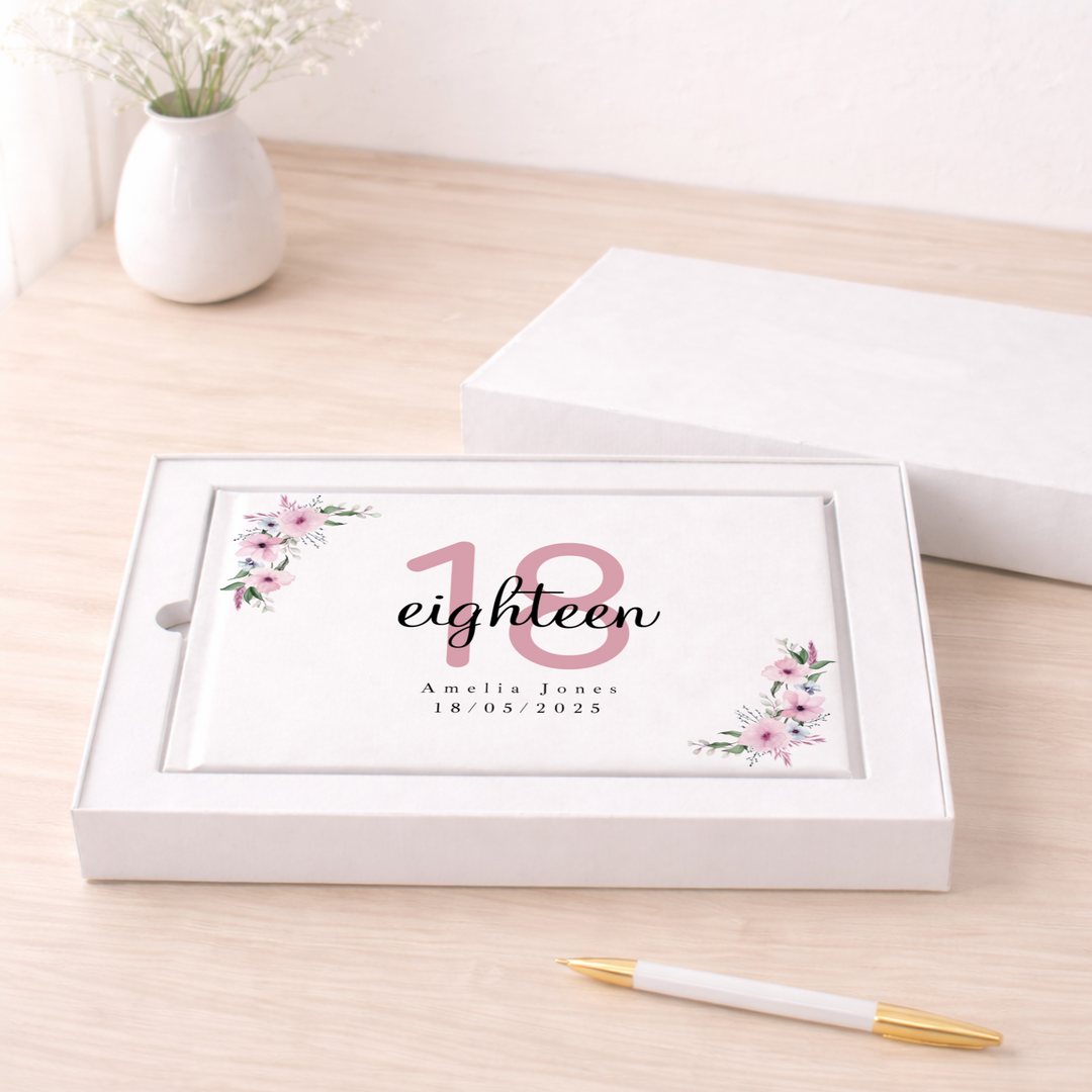 Personalised Pink 18th Birthday Guest Book