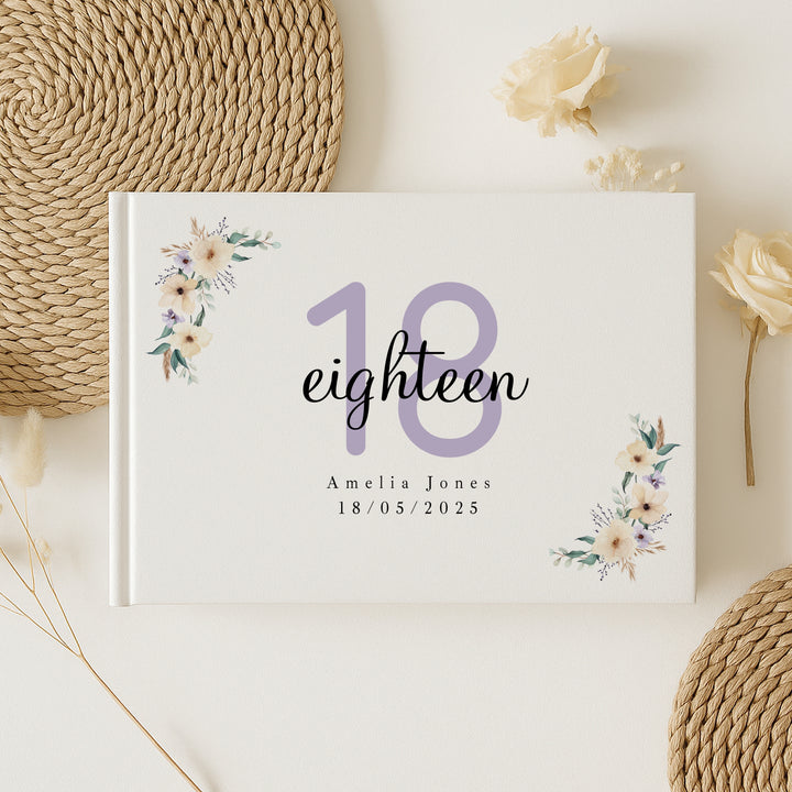 Personalised Purple 18th Birthday Guest Book
