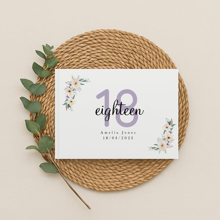 Personalised Purple 18th Birthday Guest Book