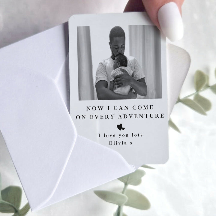Personalised Dad &amp; Child Photo Metal Card