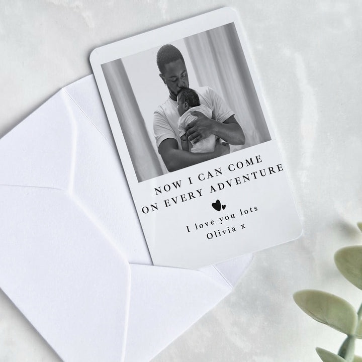 Personalised Dad &amp; Child Photo Metal Card