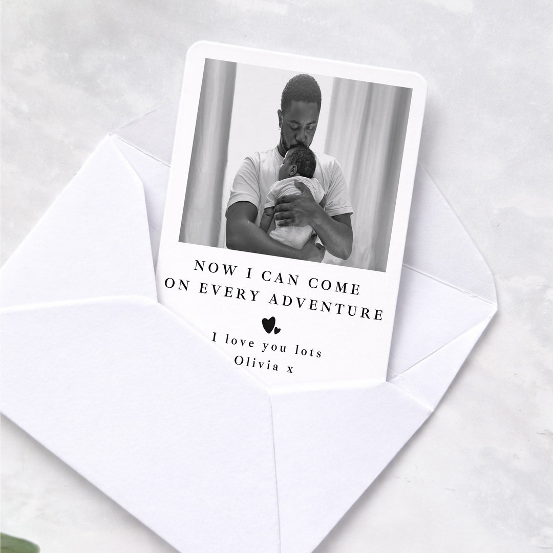 Personalised Dad &amp; Child Photo Metal Card