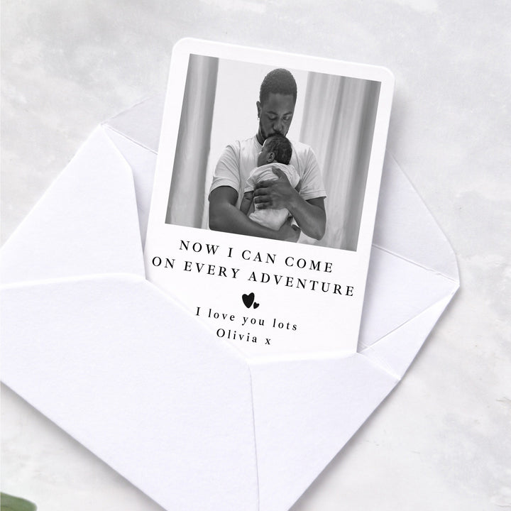 Personalised Dad &amp; Child Photo Metal Card