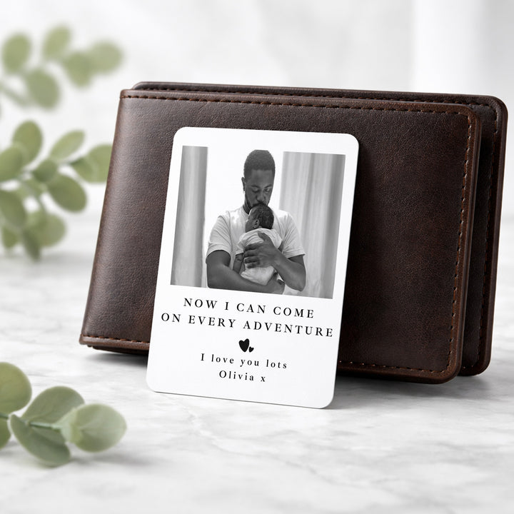 Personalised Dad &amp; Child Photo Metal Card