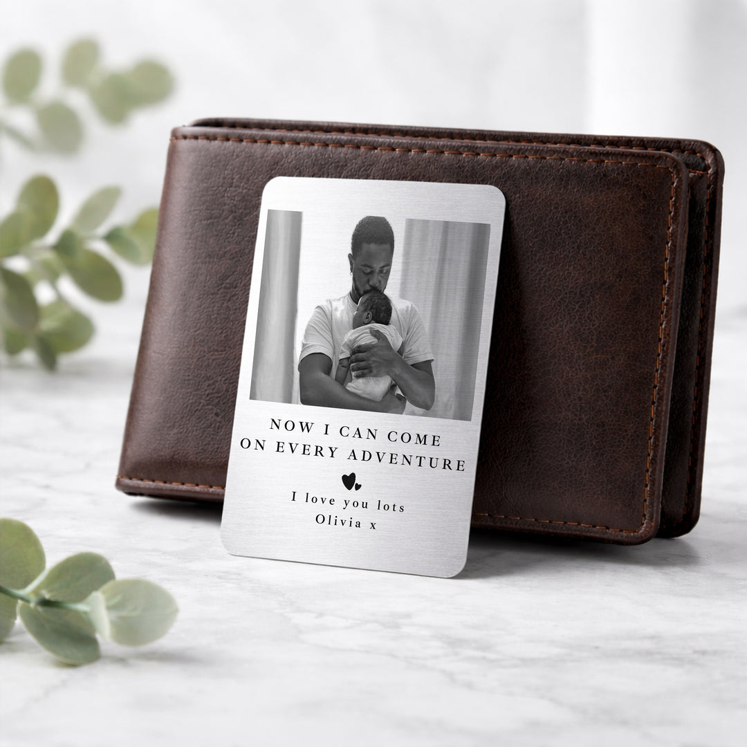 Personalised Dad &amp; Child Photo Metal Card