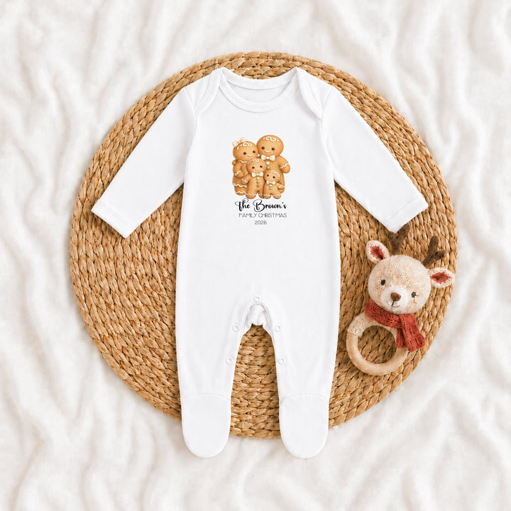Personalised Gingerbread Family Matching Tartan Christmas Pyjamas