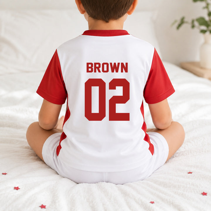 Personalised Kids Red Football Kit