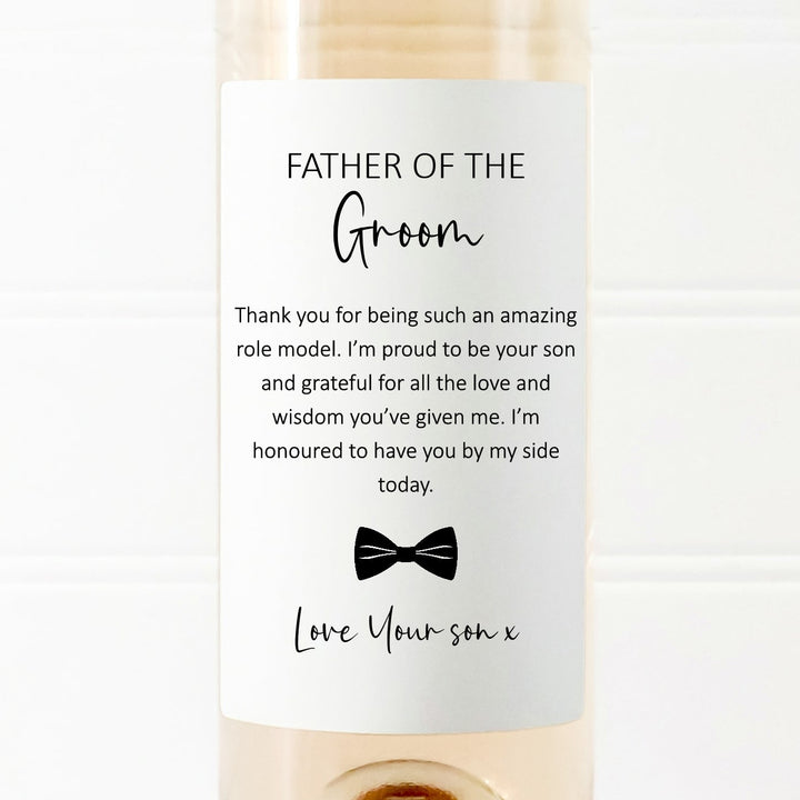 Father Of The Groom Thank You Wine Bottle Sticker