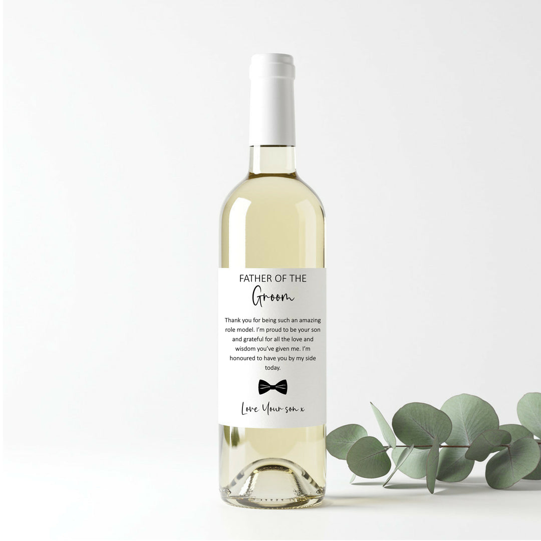Father Of The Groom Thank You Wine Bottle Sticker