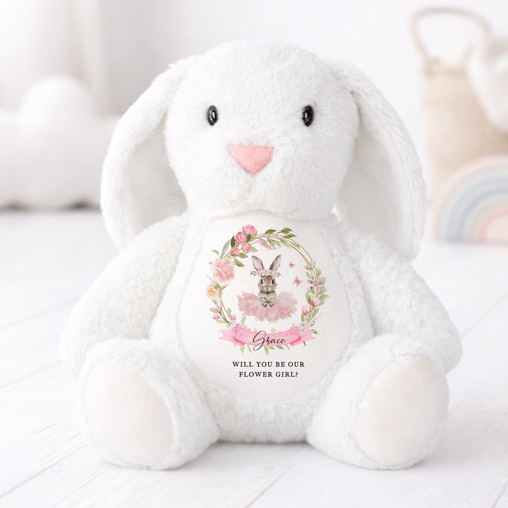 Personalised Pink Ballerina Bunny Flower Girl Rabbit Teddy